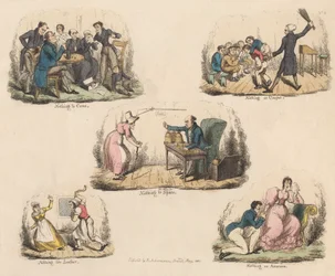 Una di una serie di quattro: Molto rumore per nulla o Illustrazioni di vecchi risparmi