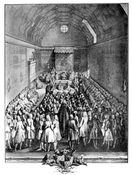 Interno della Camera dei Lord, Westminster, nel 1742, c1902-1905