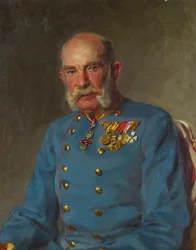 Imperatore Francesco Giuseppe I in uniforme di servizio di un feldmaresciallo austriaco
