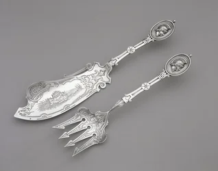 Forchetta e coltello da pesce, c. 1862-1870