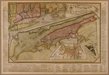 La città di New York come delineata dai commissari con il paese circostante