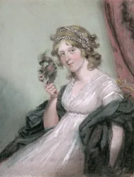 Una signora che tiene una maschera nera, c.1795-80