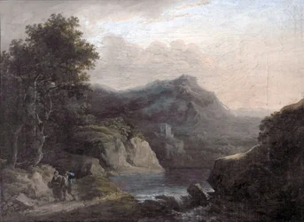 Scena di montagna con un lago