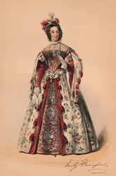 Emily Duchessa di Beaufort in costume per il Ballo in Costume della Regina Vittoria, 12 maggio 1842, 1843