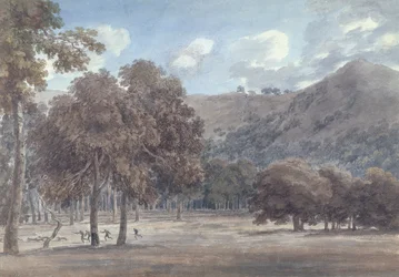Il Parco degli Astroni - Il fondo del cratere boscoso con caccia in corso, 1783