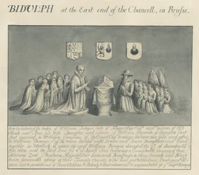 Piastra di ottone nella Chiesa di Biddulph - William Bowyer di Knipersley