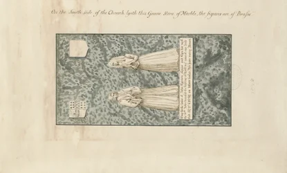 Chiesa di Madeley - Lapide di John Egerton: disegno a penna e inchiostro, nd [XIX sec.]