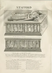 Stafford - Monumento Aston nella Chiesa di Santa Maria: disegno a seppia