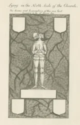 Figura in ottone [Sir James Lee]: disegno a penna e lavaggio, nd [XIX sec] (disegno)