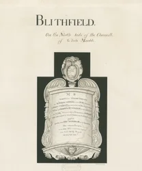 Tavoletta nella Chiesa di Blithfield - Mary Crawley: disegno a seppia