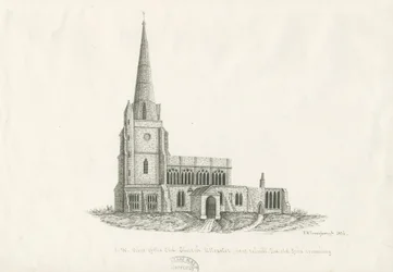 Chiesa di Uttoxeter [Vecchia]: disegno a penna e inchiostro, 1836