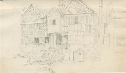 Uttoxeter Town - [Magazzino della birra]: disegno a matita, nd [?metà 19° sec]