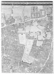 Mappa di Moorfields e Hoxton, Londra, 1746