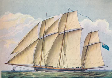 Lugger Armato con Tutte le Vele Spiegate