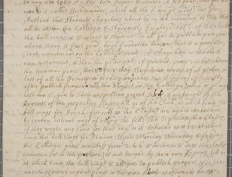 Lettera di John Row, studente a St Andrews, a suo zio, 1691