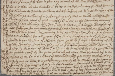 Una lettera di John Row, studente a St Andrews, a suo zio, 1691