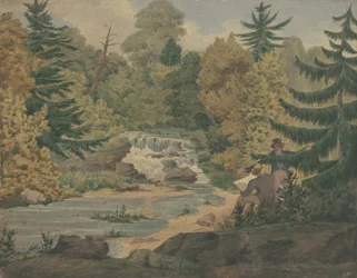 Vista delle seconde cascate sul fiume Sawkill, c.1840