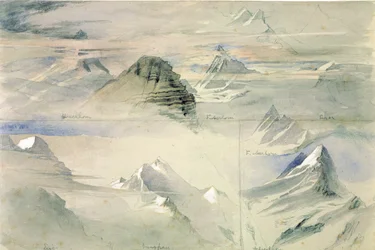 Cime alpine: Jungfrau e altre, 1846
