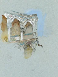 Studio del gotico pisano (parte della facciata di San Michele in Borgo, Pisa)