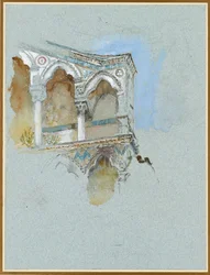 Studio del gotico pisano, parte della facciata di San Michele in Borgo, Pisa