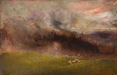 Pecore nella tempesta (olio su tavola)