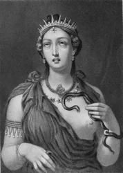 Cleopatra VII, incisione in acciaio del dipinto a encausto ritrovato a Villa Adriana nel 1818