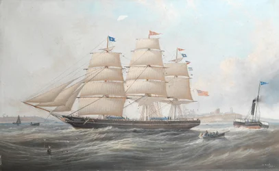 La nave Utinia al largo di Tynemouth