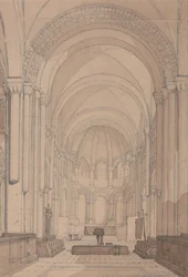 Estremità della chiesa abbaziale di Saint-Georges de Boscherville, vicino a Rouen, in Normandia