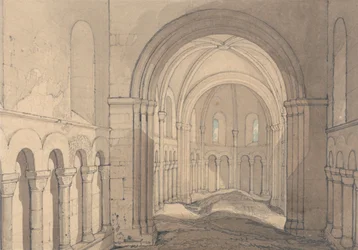 Interno della cappella di Saint-Julien, vicino a Rouen, in Normandia