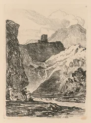 Liber Studiorum: Tavola 12, Castello di Dolbadern, Lago Llanberris, Galles del Nord