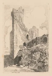Liber Studiorum: Tavola 32, Castello di Caernarvon, Galles del Nord, 1838