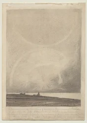 Verso: Un effetto di parelio visto dal faro di Hunstanton il 6 luglio 1816