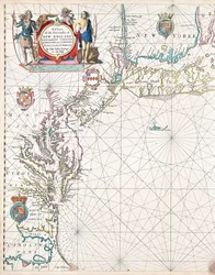 Carta delle coste del mare del New England, New Jersey, Virginia, Maryland e Carolina da Cape Cod a Cape Hatteras