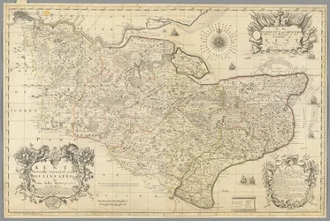 Kent, effettivamente rilevato e delineato da John Seller, c.1680 (incisione)