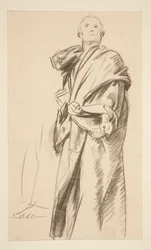 Figura drappeggiata in piedi