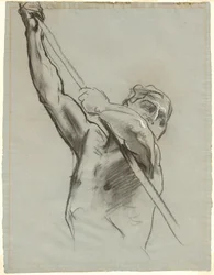Torso maschile con palo