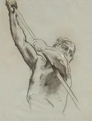 Torso maschile con palo