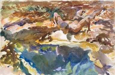 Uomo e piscina, Florida, 1917