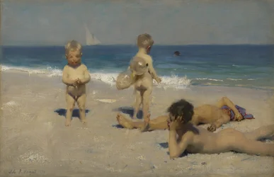 Bambini napoletani che fanno il bagno, 1879