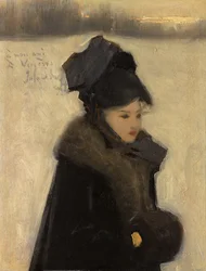 Donna con pellicce, c.1880-85