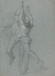 Studio di marinai che issano una bandiera per la vittoria di Lord Duncan