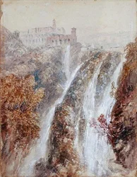 Paesaggio con cascata