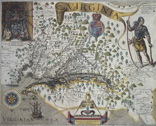 Mappa della Virginia: Inserto (in alto a sinistra) che mostra l