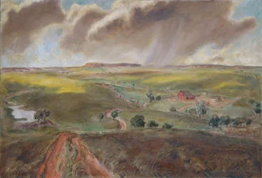 Pioggia primaverile (paesaggio del Kansas occidentale)