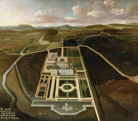 Prospetto sud di Hampton Court, Herefordshire, c.1705