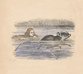 Alice che nuota con un topo in una pozza, 1889