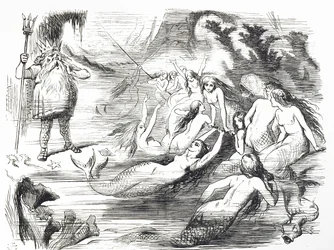 Cartone che commenta il secondo tentativo di posare il cavo telegrafico atlantico