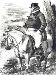 Cartone che raffigura John Bull che osserva le manovre autunnali