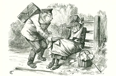 La Germania ruba alla Gran Bretagna la posizione di leader mondiale nel commercio e nella produzione. Vignetta di John Tenniel da Punch, 5 settembre 1896.