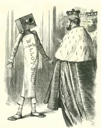 Il disegno di legge sul voto si oppone alla Camera dei Lord. Vignetta di John Tenniel da 